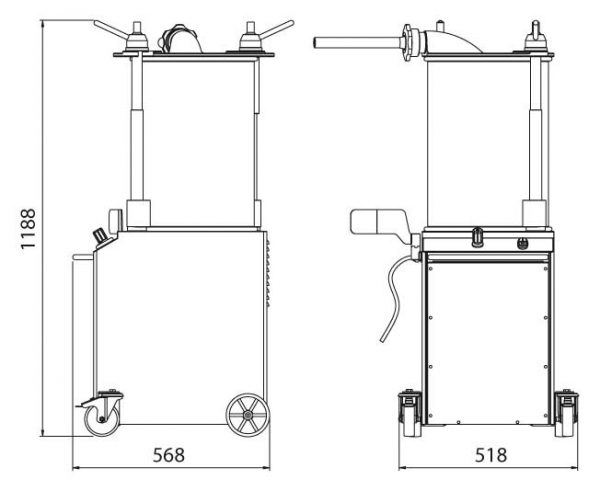 Вертикальный гидравлический шприц из нержавеющей стали для наполнения сосисок VINS32. Производитель Minerva.